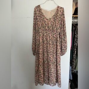 Floral Print Long Sleeve Dress